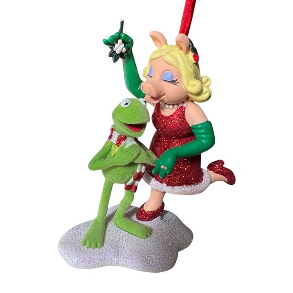 Disney Parks The Muppets Miss Piggy and Kermit Mistletoe Ornament - Picture 2 of 6